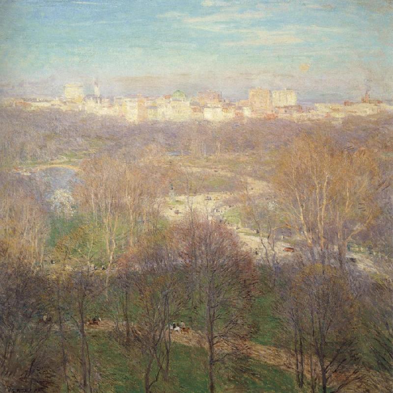 Metcalf, Willard Leroy Early Spring Afternoon-Central Park Germany oil painting art